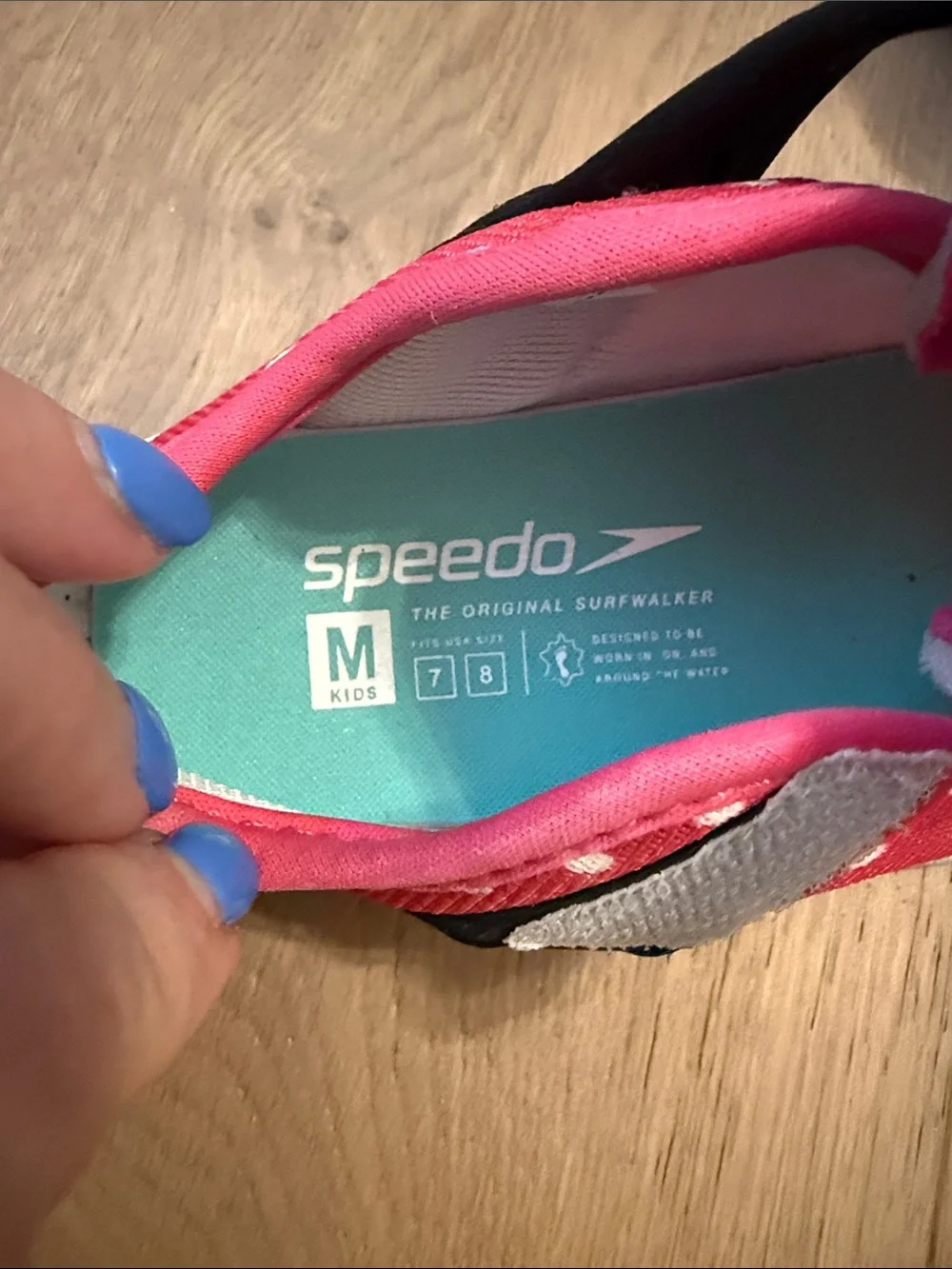 Speedo Kids Pink Polka Dot Slip-On Velcro Water Shoes